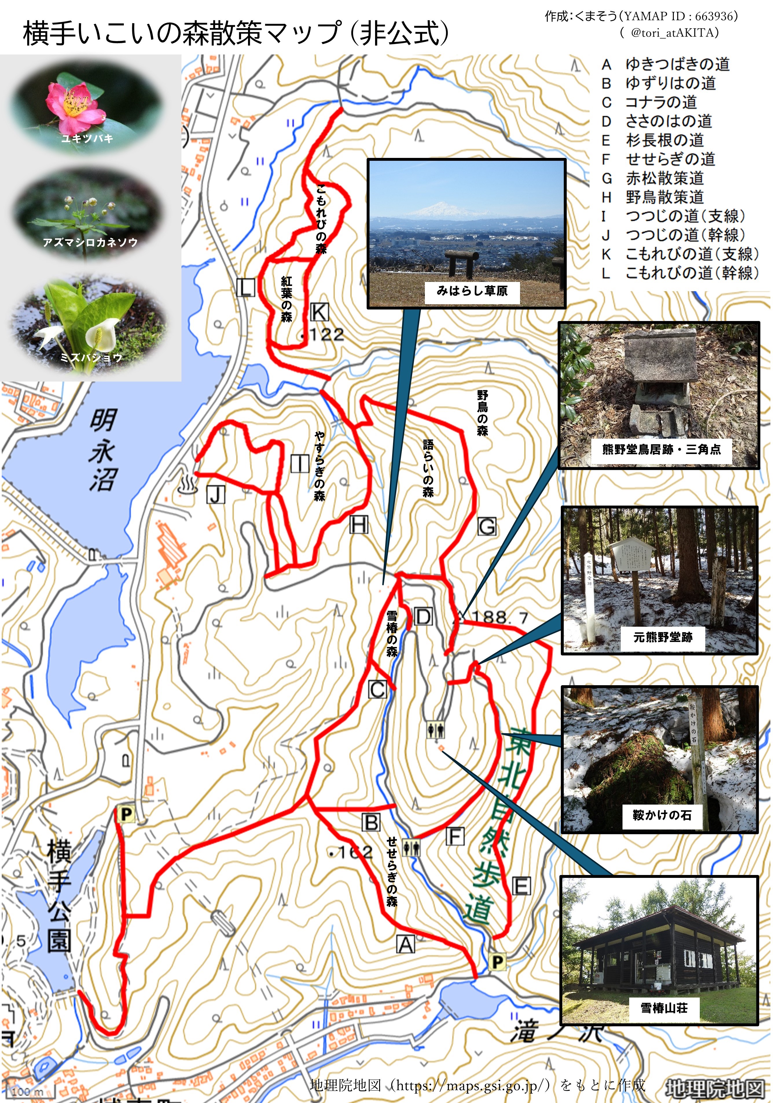 横手いこいの森散策マップ非公式